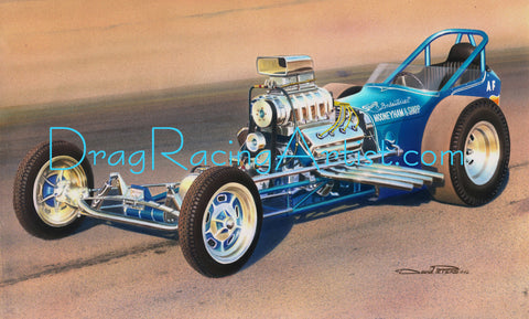 Mooneyham & Sharp Dragster.... Drag Racing Art