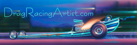 "California Chargin"   KEELING & CLAYTON 71 TF...Drag Racing Art