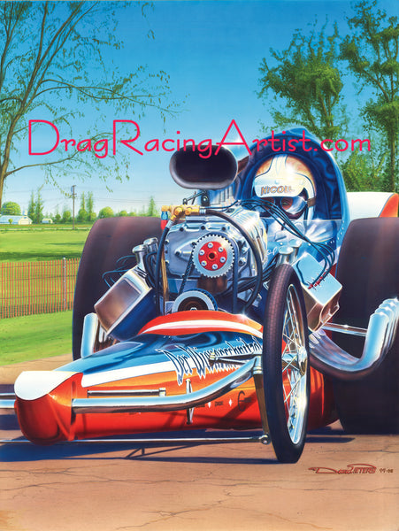 "Hot Dogs" in the Park...Jim & Pat Nicol’s Der Wienerschnitzel.... Drag Racing Art