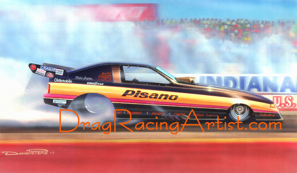 JP-1 Indy ! Mike Dunn smoked the tires to Win the US Nationals.... Drag Racing Art