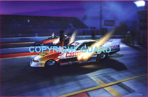 "THUNDER N FLAMES"  John Force's Chevy Lumina FC...Drag Racing Art