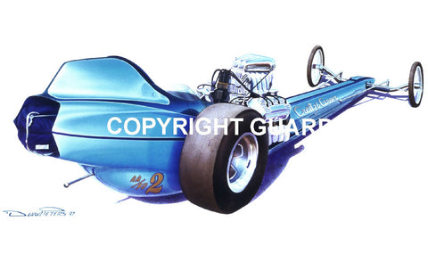 Creitz & Greer 1967 AA/FD....... Drag Racing Art