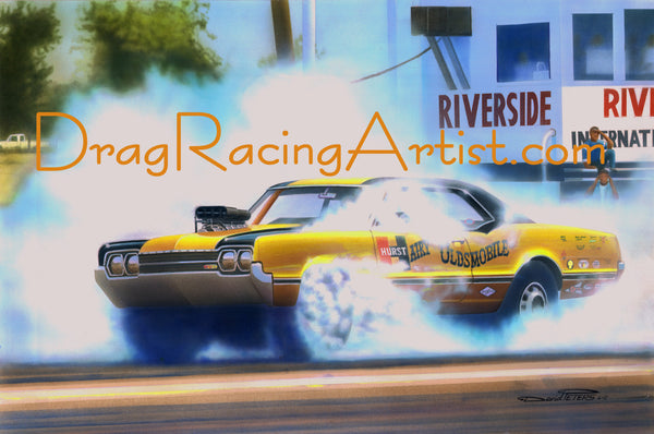 Hurst's Hairy "Smog Monster" Olds.... Drag Racing Art